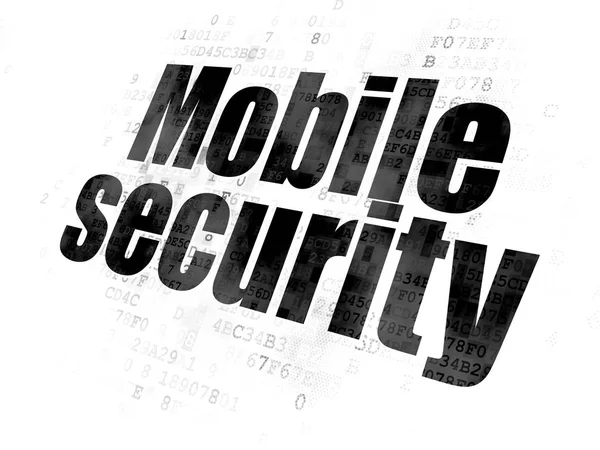 Концепция безопасности: Мобильная безопасность на цифровом фоне — стоковое фото