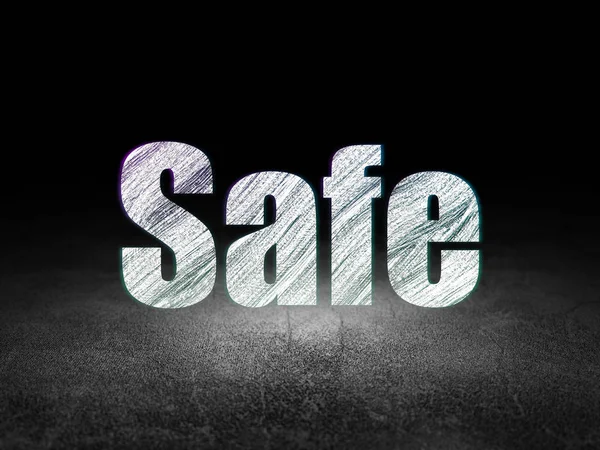 Safety concept: Safe in grunge dark room — Stock Photo, Image