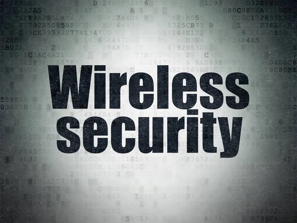 Concetto di protezione: sicurezza wireless su sfondo Digital Data Paper — Foto Stock