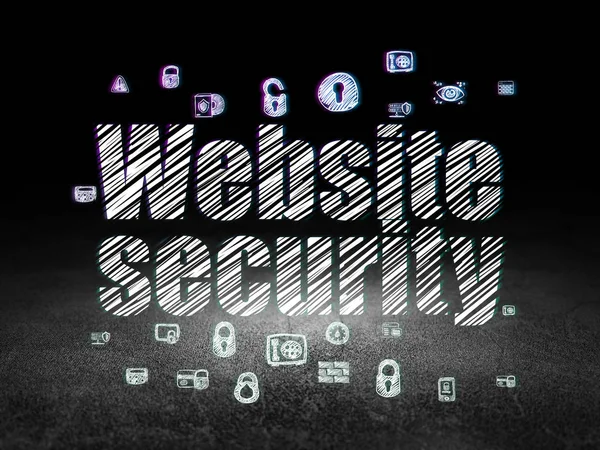 Safety concept: Website Security in grunge dark room