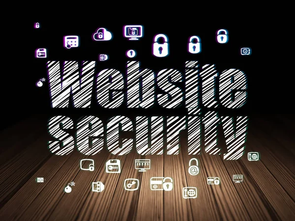 Protection concept: Website Security in grunge dark room
