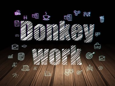 Ekonomi kavramı: eşek iş grunge karanlık odada