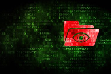 iş kavramı: dijital arka plan üzerinde göz ile klasör