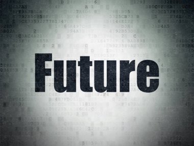 Zaman çizelgesi kavramı: dijital veri kağıt arka plan üzerinde gelecek