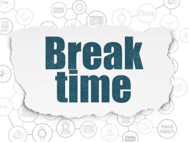 Zaman kavramı: yırtık kağıt arka plan üzerinde mola süresi