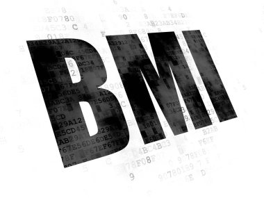 Sağlık kavramı: BMI dijital arka plan üzerinde
