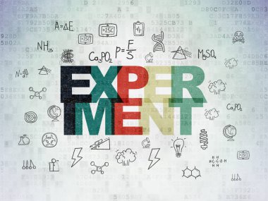 Bilim kavramı: dijital veri kağıt arka plan üzerinde deney