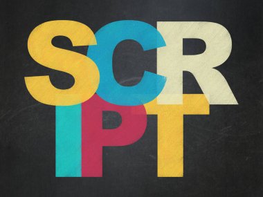 Programlama kavramı: okul yönetimi arka plan üzerinde Script