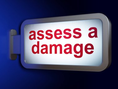 Sigorta kavramı: billboard arka plan üzerinde A zarar değerlendirmek