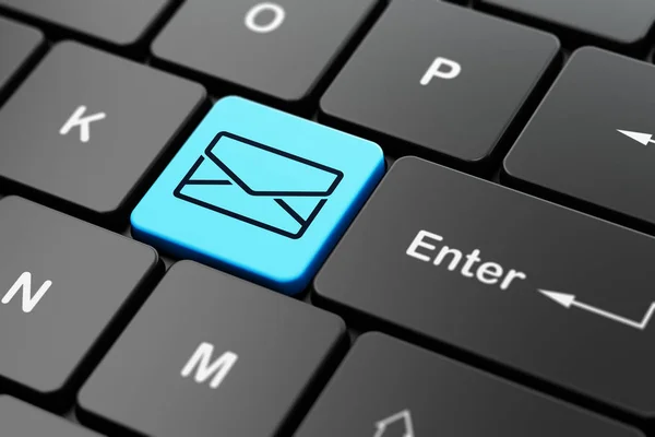 Concept d'entreprise : Email sur fond de clavier d'ordinateur — Photo