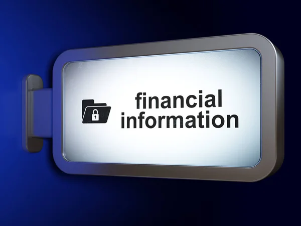 Conceito de finanças: Informação financeira e pasta com bloqueio em fundo outdoor — Fotografia de Stock