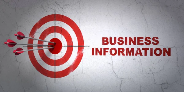 Finance concept: target and Business Information on wall background — Stock Photo, Image