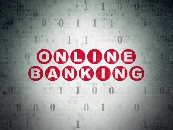 Business concept: Online Banking su sfondo Digital Data Paper — Foto Stock