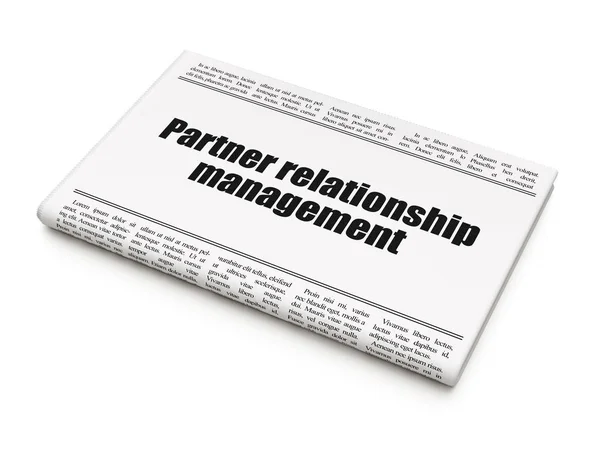 Concept de finance : titre du journal Partner Relationship Management — Photo