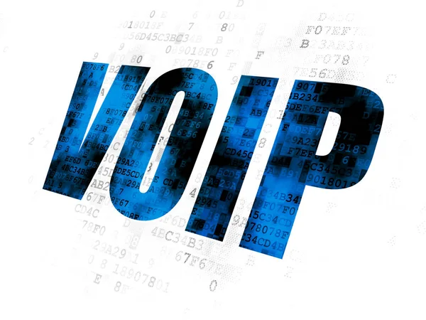 Концепция веб-разработки: VOIP на цифровом фоне — стоковое фото