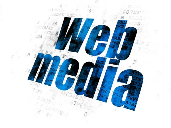 Conceito de desenvolvimento web: Web Media em fundo digital — Fotografia de Stock