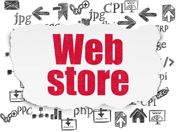 Web design concept: Web Store on Torn Paper background — Stock Photo, Image