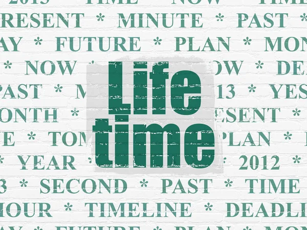 Time concept: Life Time on wall background — Stock Photo, Image