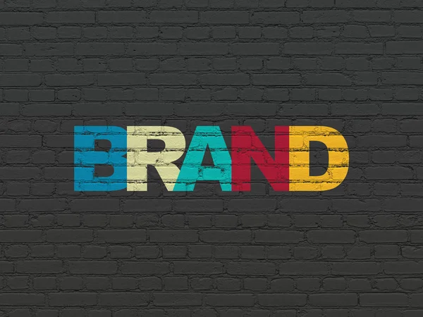 Advertising concept: Brand on wall background — Stock Photo, Image