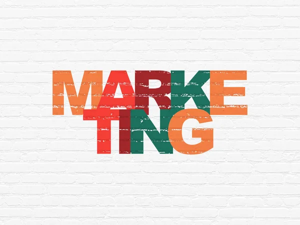 Concepto de marketing: Marketing sobre fondo de pared — Foto de Stock