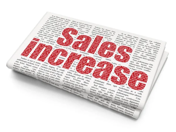 Conceito de marketing: Aumento de vendas no fundo do jornal — Fotografia de Stock
