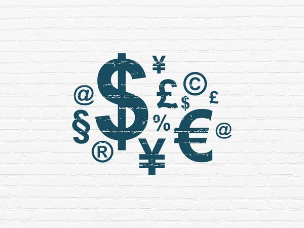 Reclame concept: Financiën-symbool op de muur achtergrond — Stockfoto