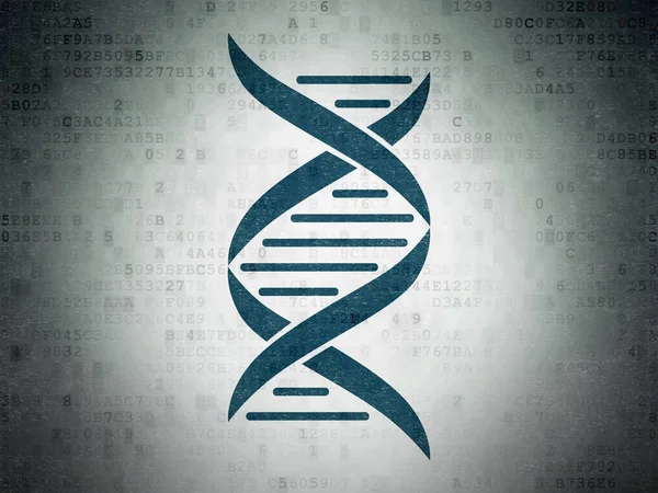 Egészségügyi koncepció: DNS digitális adatok papír alapon — Stock Fotó