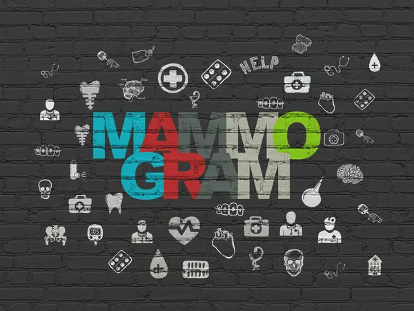Geneeskunde concept: Mammogram op muur achtergrond — Stockfoto