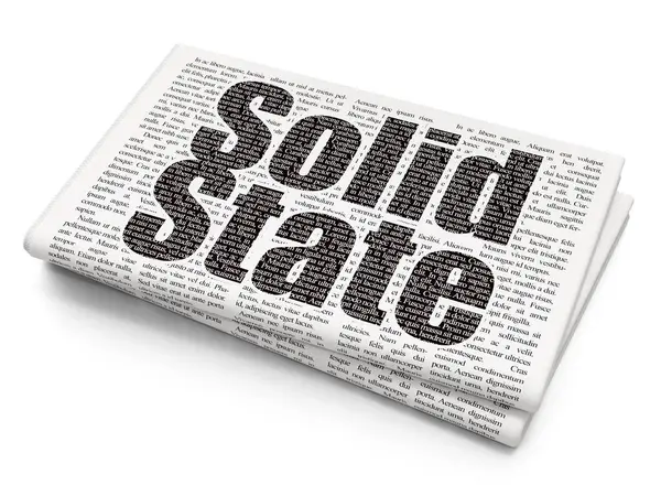 Pojęcie nauki: Solid State na tle gazety — Zdjęcie stockowe