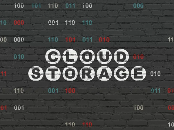 Concepto de tecnología de nube: almacenamiento en la nube sobre fondo de pared —  Fotos de Stock