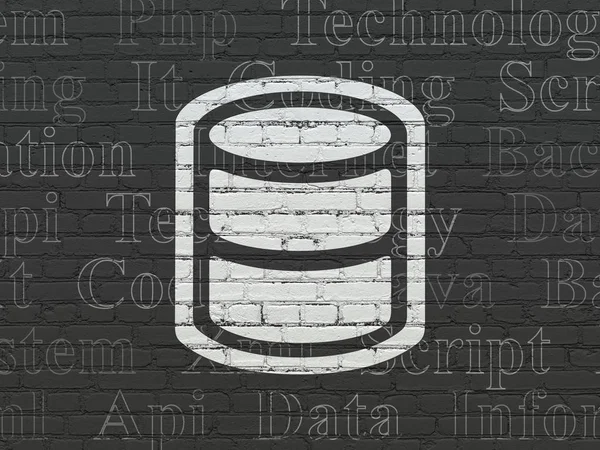 データベースの概念: 壁背景上のデータベース — ストック写真