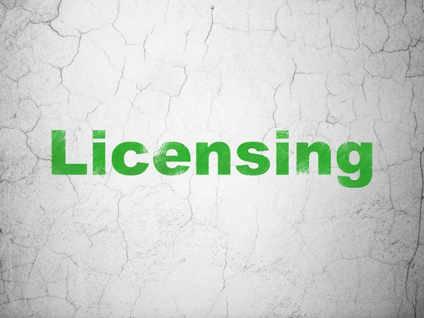 Lag koncept: licensiering på väggen bakgrund — Stockfoto