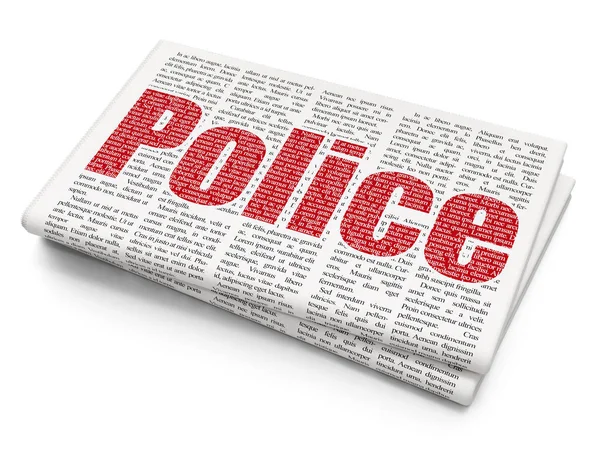 Concept de droit : Police sur fond de journal — Photo