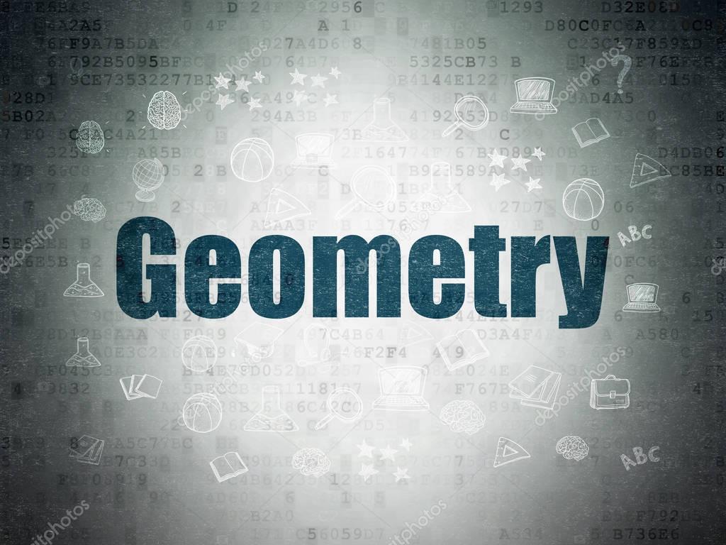Education concept: Geometry on Digital Data Paper background