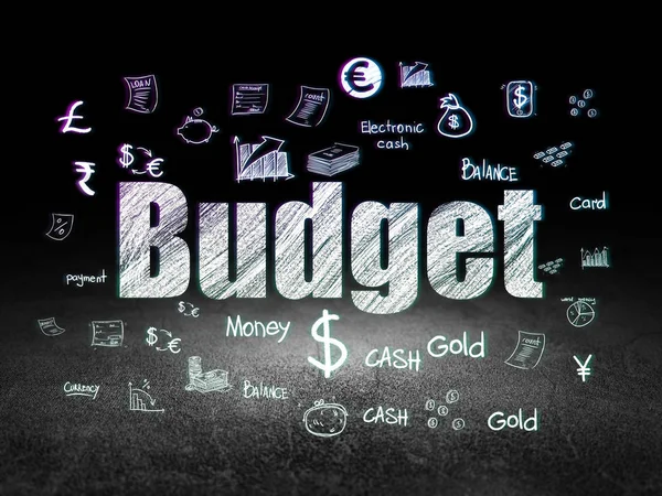Currency concept: Budget in grunge dark room — Stock Photo, Image