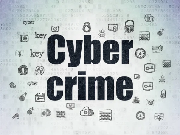 Datenschutzkonzept: Cyberkriminalität auf digitalem Datenpapier — Stockfoto