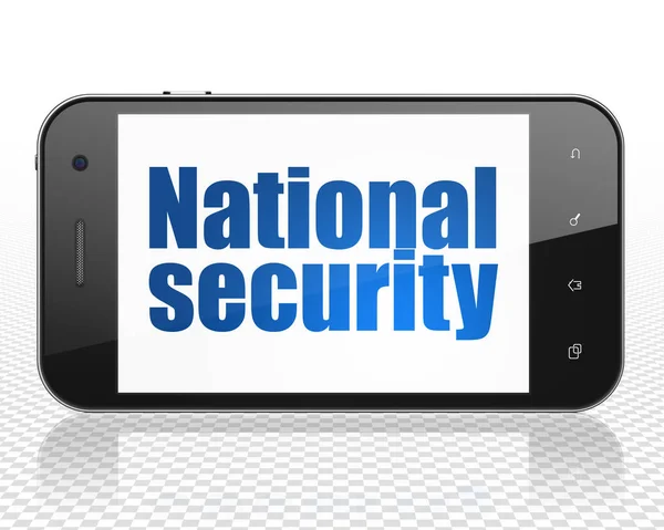 Concetto di sicurezza: Smartphone con sicurezza nazionale in mostra — Foto Stock