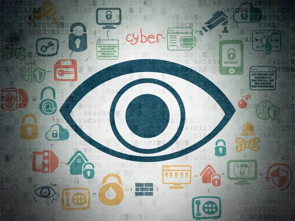Security concept: Eye on Digital Data Paper background