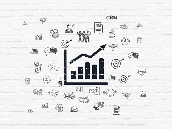 Finance concept: Growth Graph on wall background