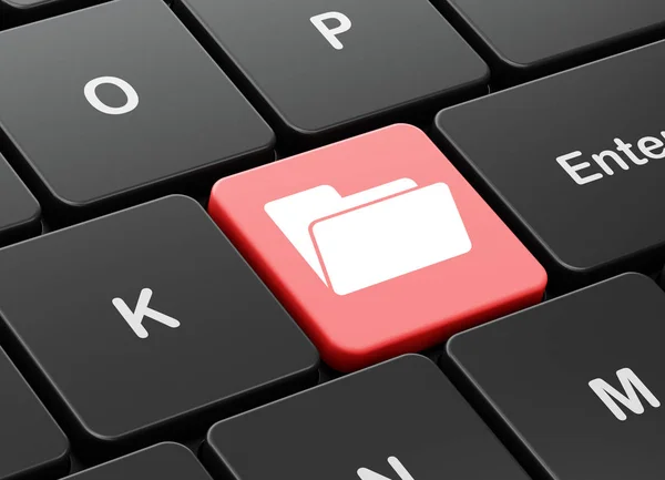 Business concept: Folder on computer keyboard background — Stock Photo, Image