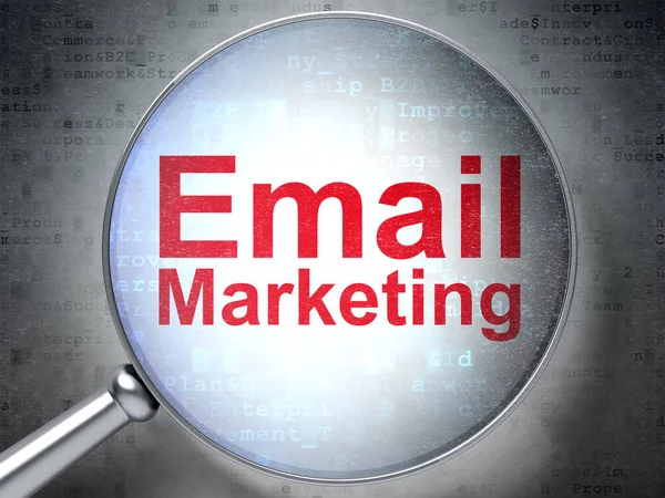 Finance concept: Email Marketing with optical glass