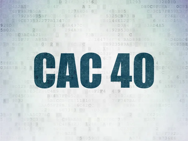 Концепция индексов фондового рынка: CAC 40 на фоне Digital Data Paper — стоковое фото