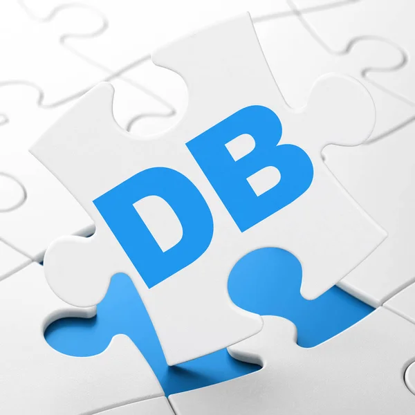 Stock market indexes concept: Db op puzzel achtergrond — Stockfoto