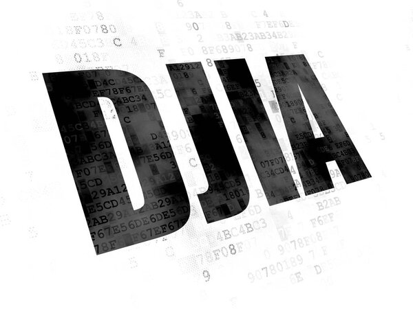 Stock market indexes concept: DJIA on Digital background