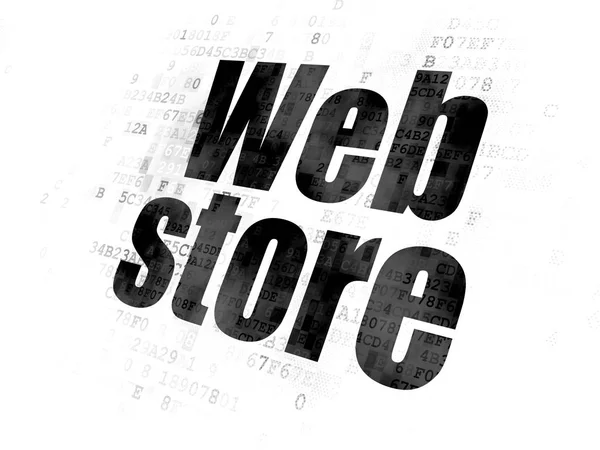 Koncepcja rozwoju Web: Web Store na tle Digital — Zdjęcie stockowe