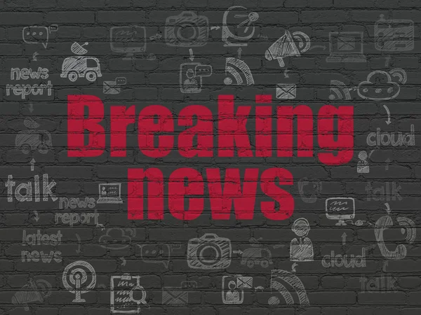 Nieuws concept: Breaking News op muurachtergrond — Stockfoto