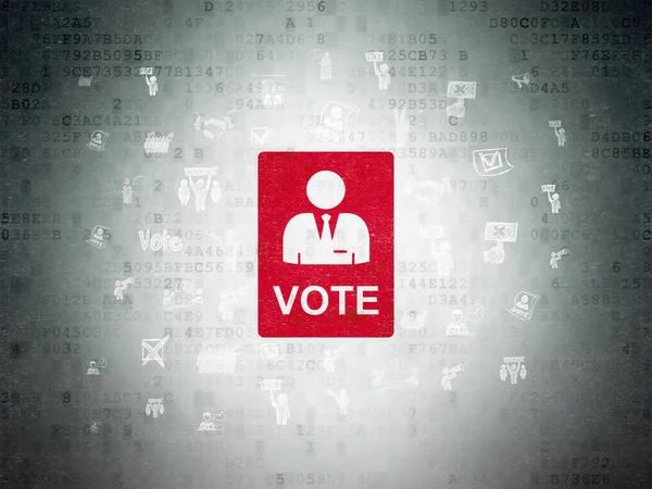 Koncepcja polityki: głosowanie na tle cyfrowych danych papierze — Zdjęcie stockowe