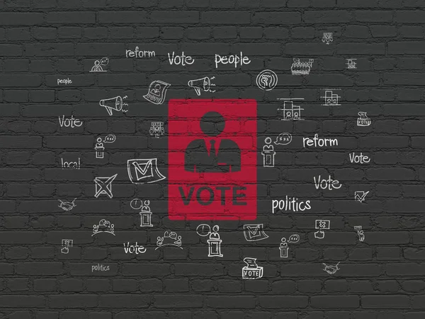 Політична концепція: голосування на тлі стіни — стокове фото
