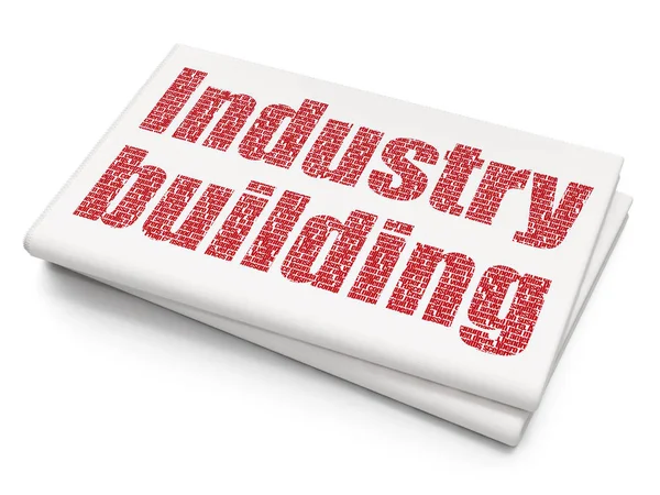 Manufacuring concept: industrie gebouw op lege krant achtergrond — Stockfoto