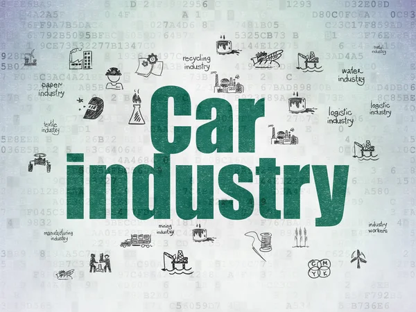 Concetto di produzione: industria automobilistica su base Digital Data Paper — Foto Stock